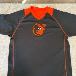Baltimore Orioles Performance Tee - Black with Orange Accents Embroidered Bird